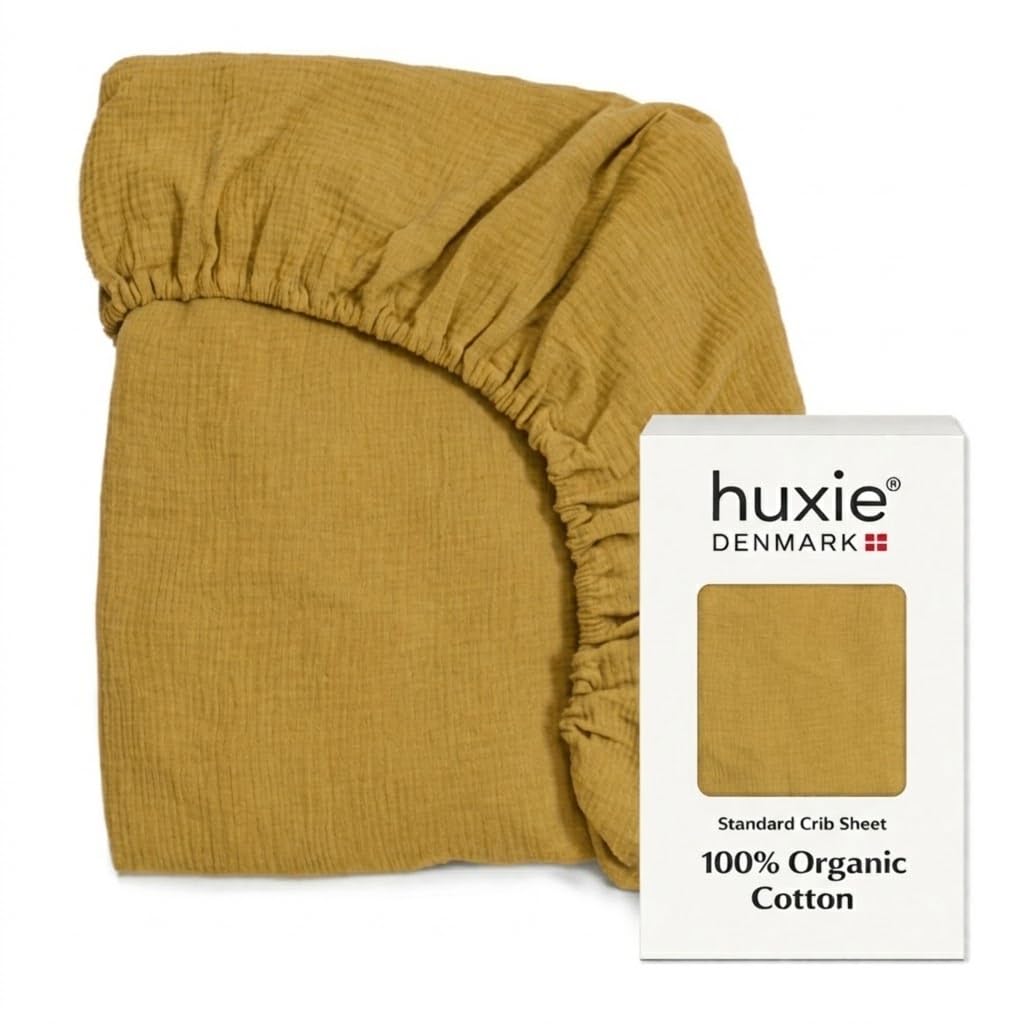 Crib Sheets, 100% Organic Cotton Muslin, Fitted 28"x52" Standard