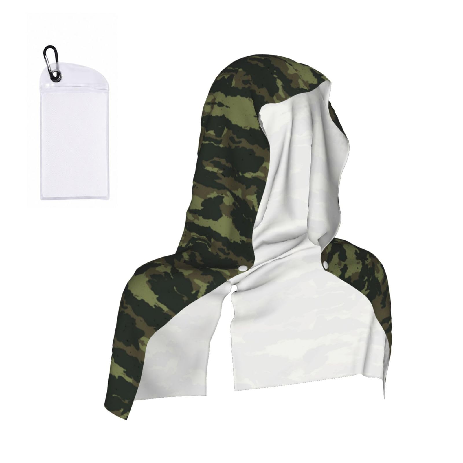 EZDLOWVBA Camouflage Print 2 Pack Cooling Hoodie Towels,Sports Headscarf, Neck Wrap Scarf,Breathable Cooling Towel For Neck And Face, Travel, Swimming, Training