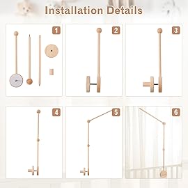 JETMHH Baby Crib Mobile Arm Holder 36 Inch Large Version Baby Mobile Holder Arm Baby Room Decoration Attachment Safe Anti Slip Mobile Arm for Crib Baby Mobile Hanger