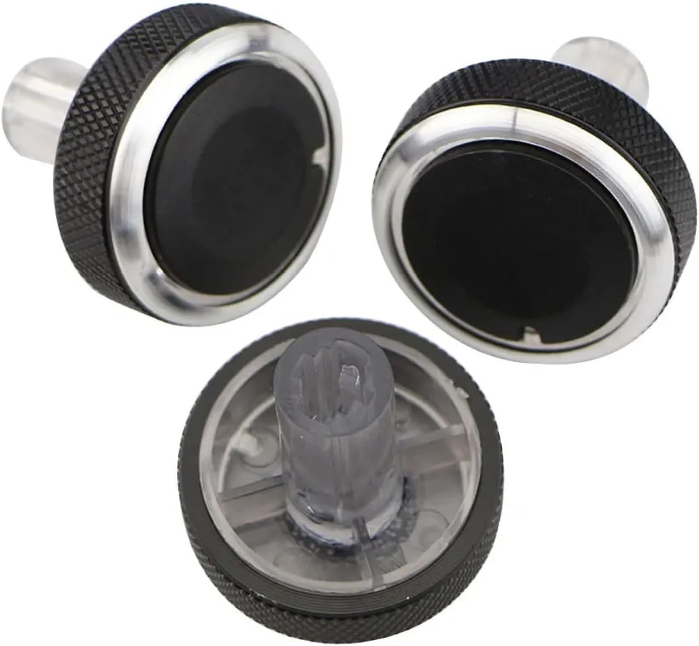 Car AC Knob Air Conditioner Heater Control Switch Knobs Buttons for Honda Old Fit 2002-2010(Silver)
