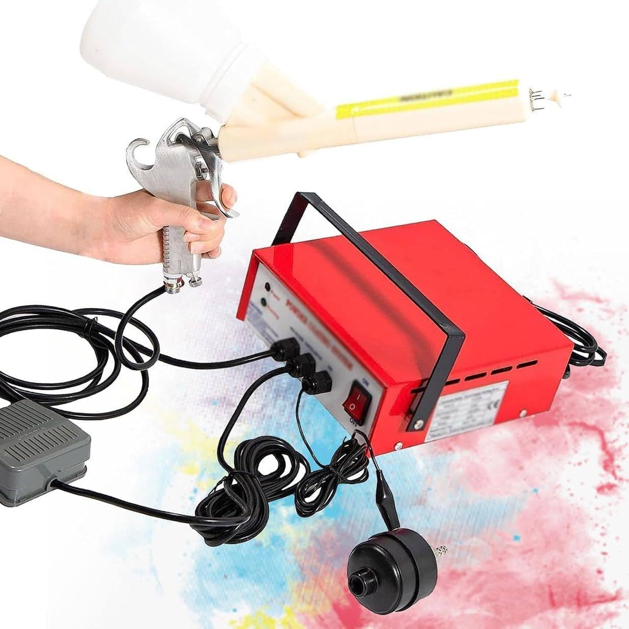 Pistola Pulverizadora De Pintura En Polvo Electrostática, Pistola De Pintura, Recubrimiento En Polvo Ajustable, para Recubrimientos Automotrices, Marinos, Domésticos Y De Jardín