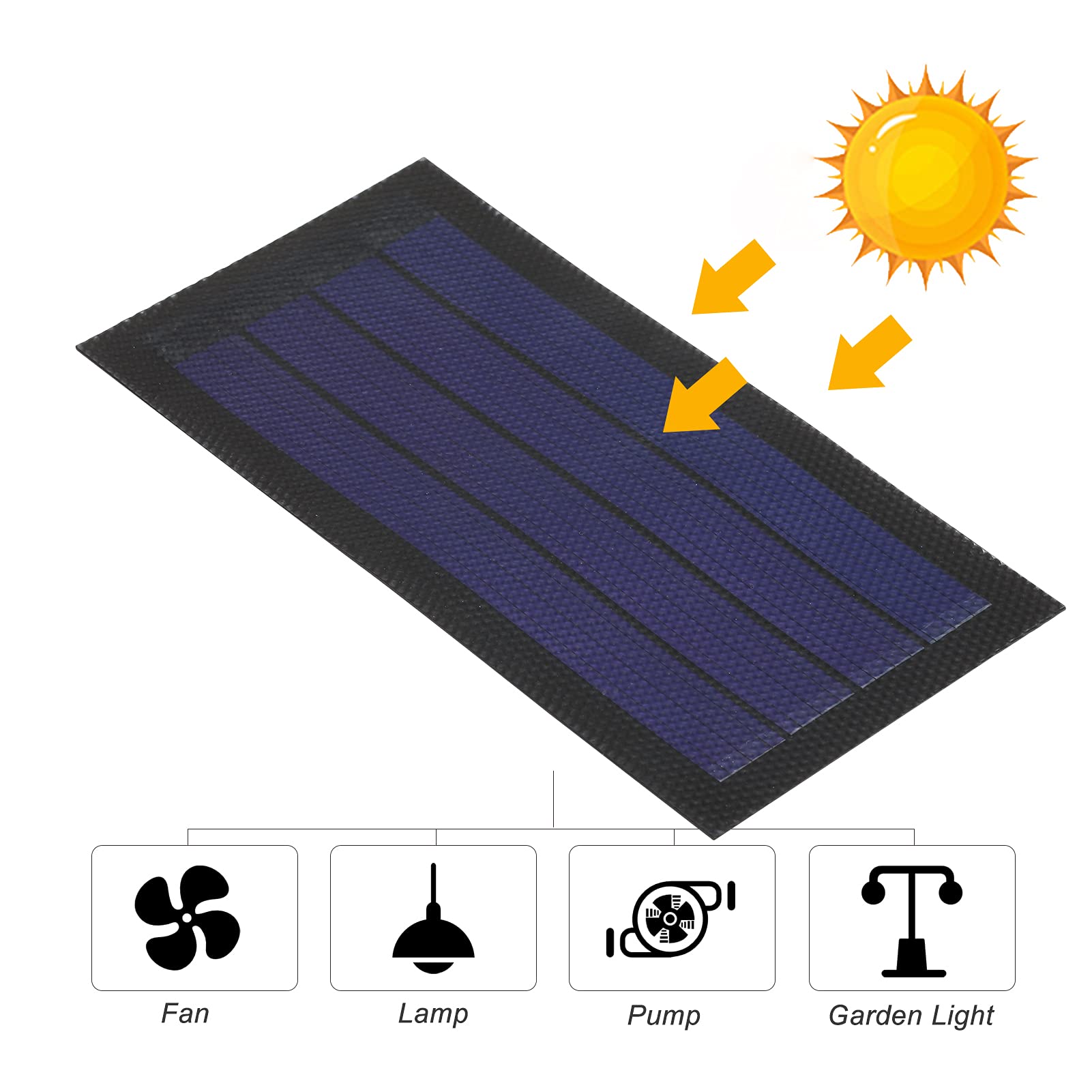 1W 6V Flexible Solar Panel Kleine Dünne Amorphe Silikon Solarzelle DIY Wasserdicht Camping Tragbare Power Solar Panel Kompatibel für Licht Fan Gartenpumpe