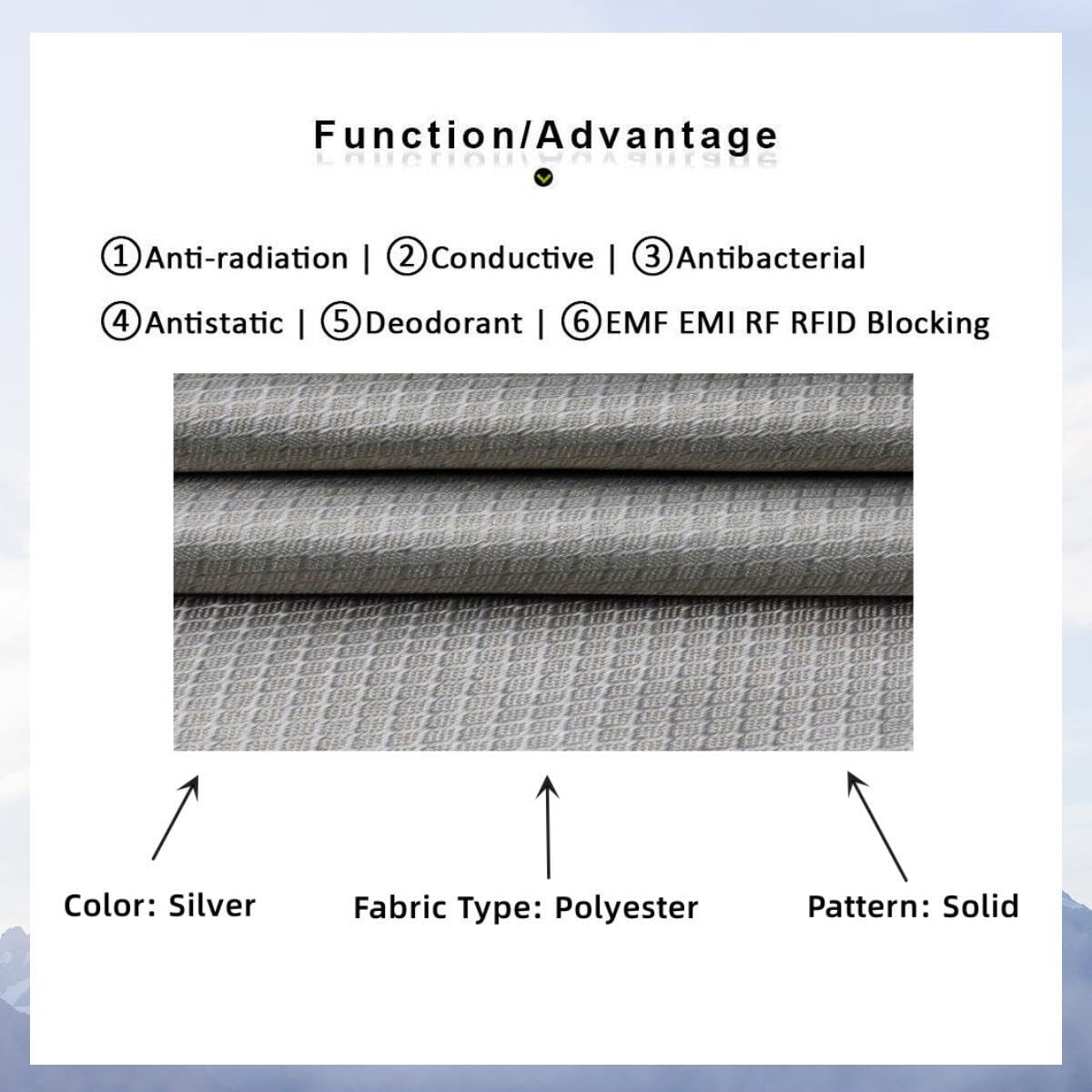 43.3 X 98 Faraday Fabric, Military Grade Conductive Material Blocks Signals