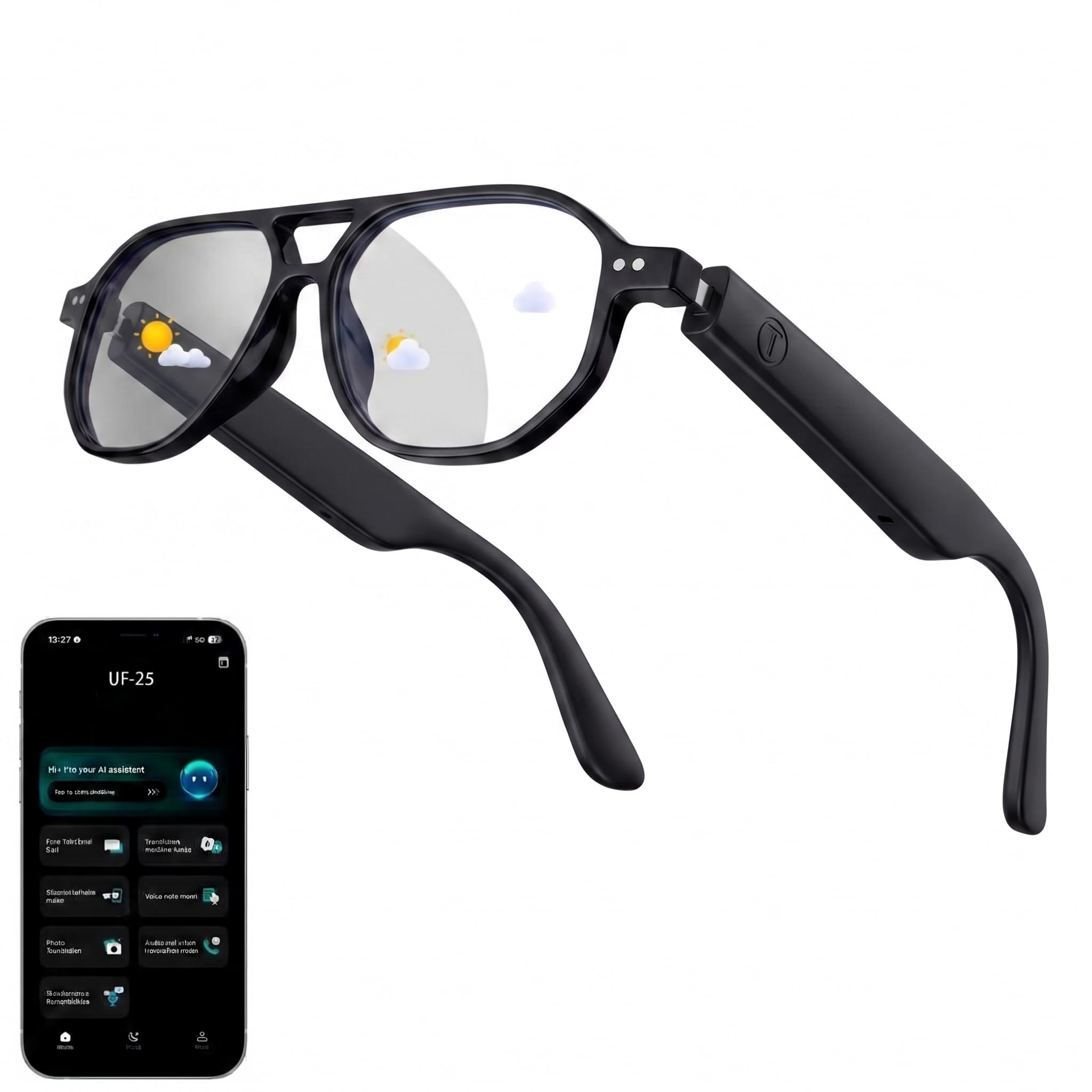 AI Glasses for Men Women, Smart Glasses with Photochromic Lenses | Fashion Bluetooth Audio Glasses, Photochromic Lenses, Hands-Free Calling/Music, Voice Assistant, Driving Travel & Daily Wear-picture-31