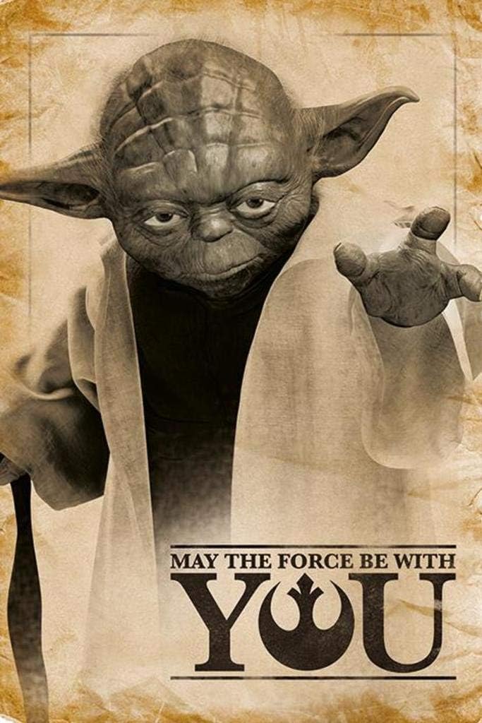 Hotstuff Star Wars Yoda Movie Poster May The Force Be with You 24"x36"
