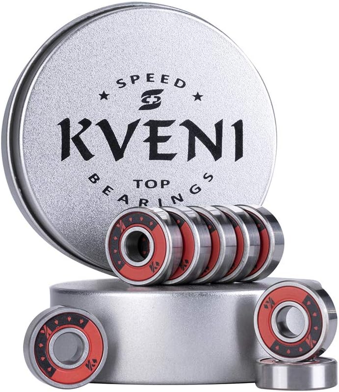 Ceramic Skateboard Bearings, Longboard Skate Bearings, 8Pcs | ABEC-9 Ceramic Bearings for Skateboarders, Ideal for Street Skating, Skate Parks, Commuting, Cruising, and Downhill Riding