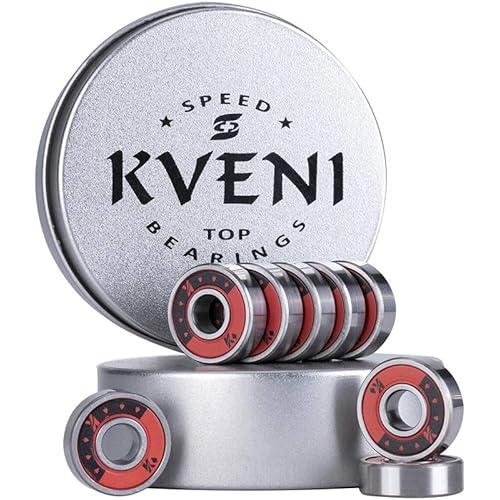 Ceramic Skateboard Bearings, Premium 608rs Ball Bearing - Pro Longboard Bearings for Quad Skate, Inline Rollerblades, Scooters, Spinners,ABEC, 8 Pack (RED)