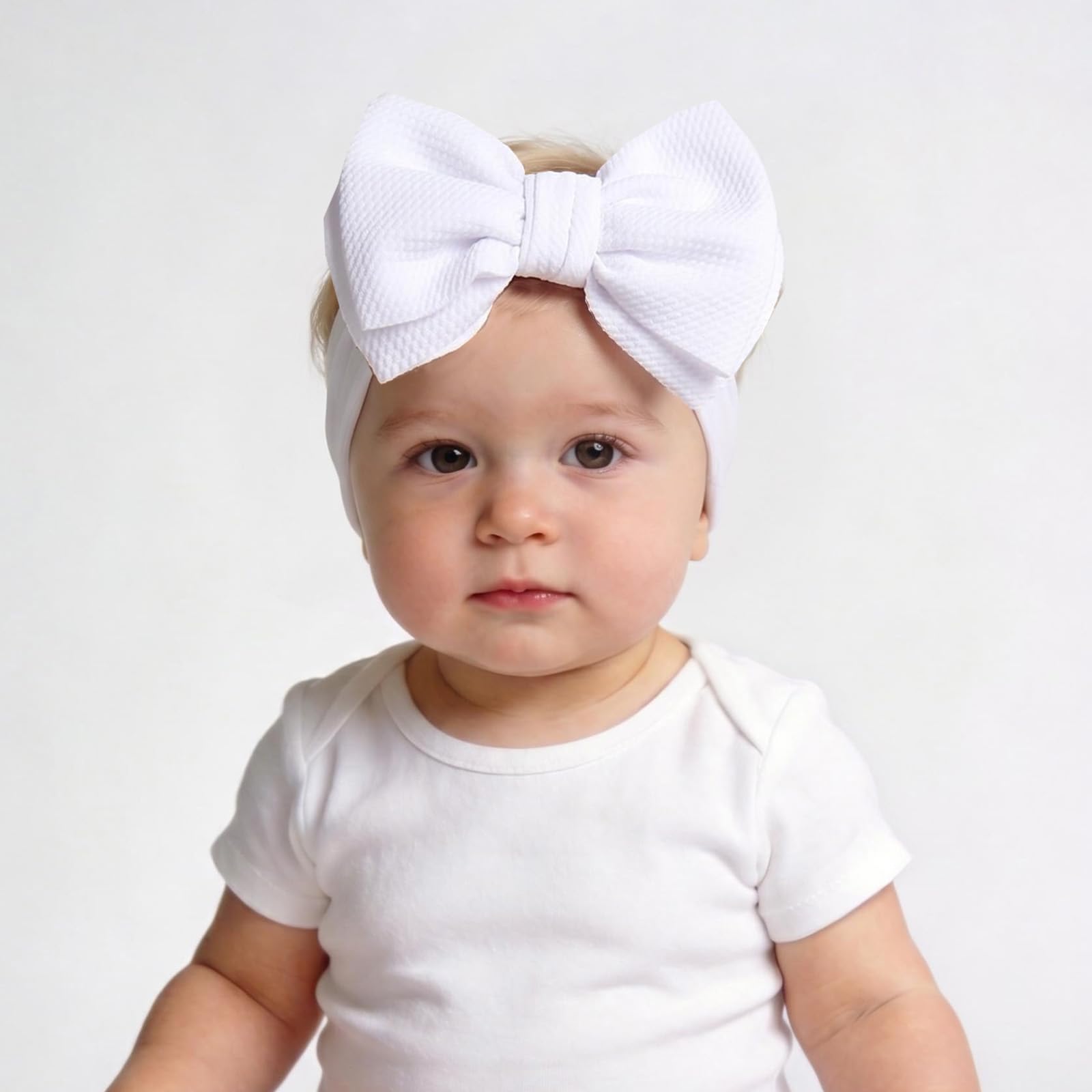 Große Schleifen für Babys, Mädchen, dehnbare Nylon-Stirnbänder, übergroße Haarschleifen, große Haarbänder, Haarschmuck für Neugeborene, Kleinkinder, Kinder