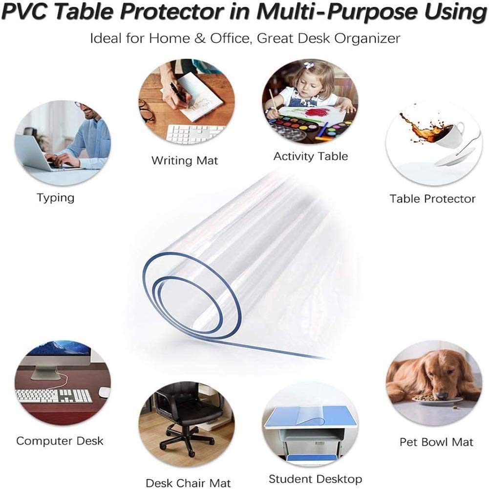 Sous-main de bureau transparent - 150 x 60 cm - Antidérapant - En PVC - Imperméable - Résistant à la chaleur… B08M6C2T1H