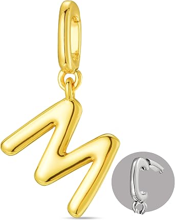 OVRUNS Initial Charm for Women Letter Bracelet Necklace Charms With Clasp