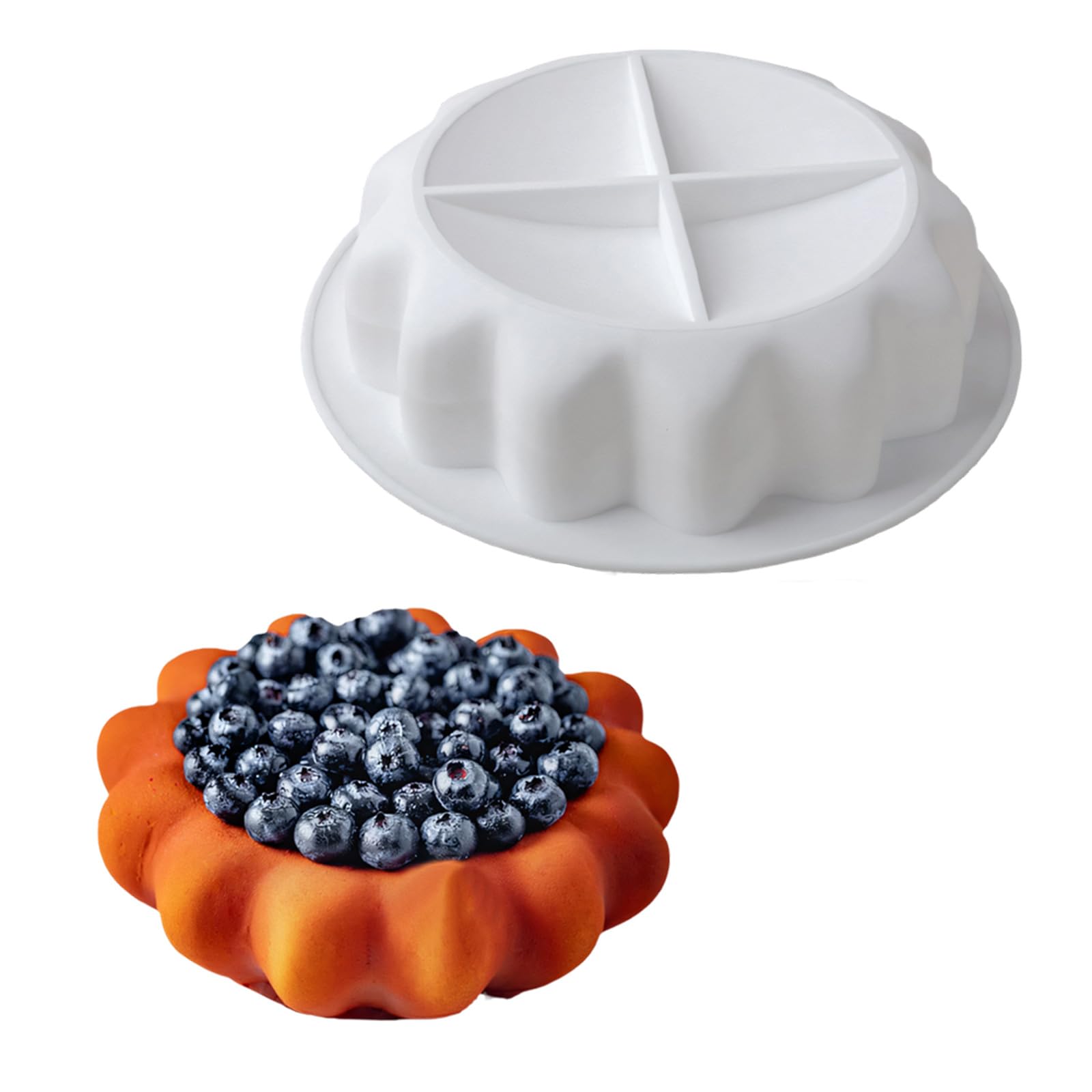 Xinsheinelry Round Flower Shape Silicone Eggs Tarts Mold Cupcake Dessert Cake Pan for Pastries Custards Puddings Making Supplies Heatproof Mold