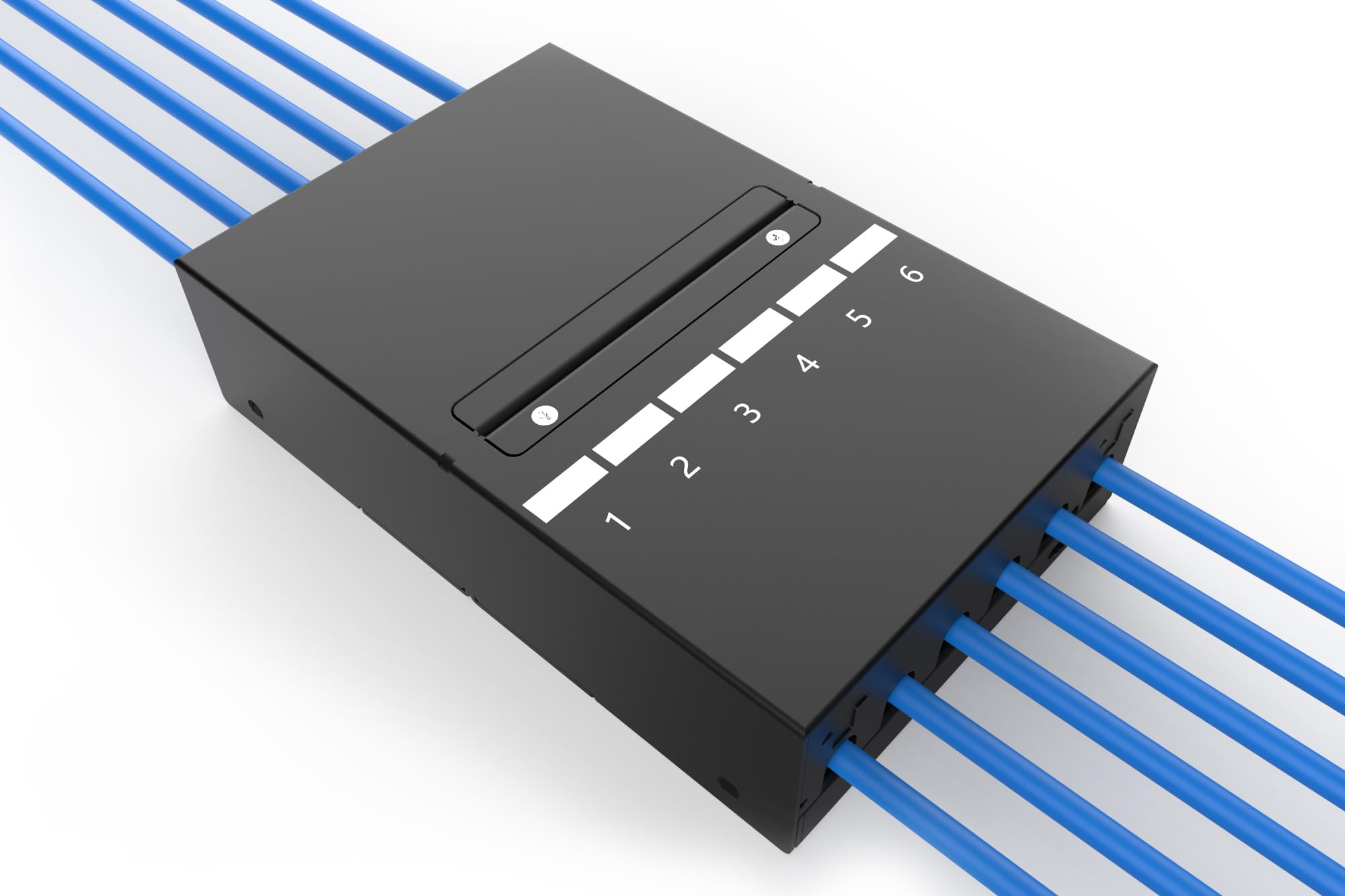DIGITUS Caja de Punto de Consolidación - para Seis Módulos Keystone y Cables de Red - Gestor de Cables Inteligente - Grado de Protección IP20 - Montaje en Pared y Techo - Negro