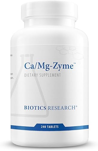Biotics Investigación CaMgZyme 300 mg de citrato de calcio, magnesio, altamente absorbente, forma de tabletas, cultivo vegetal orgánico crudo, salud
