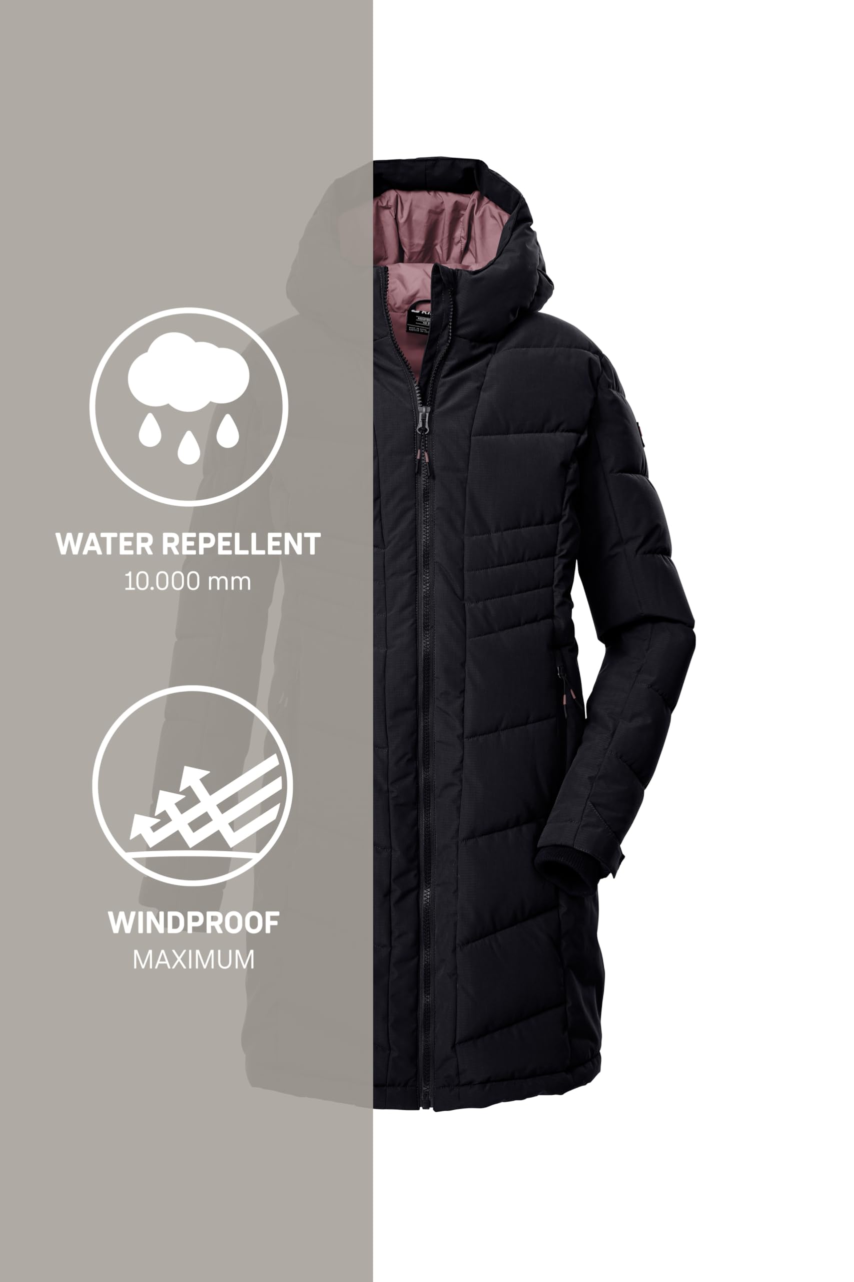 Killtec Kow 219 Grls Qltd Ct Cappotto trapuntato/funzionale in piuma d'oca con cappuccio Bambine e ragazze