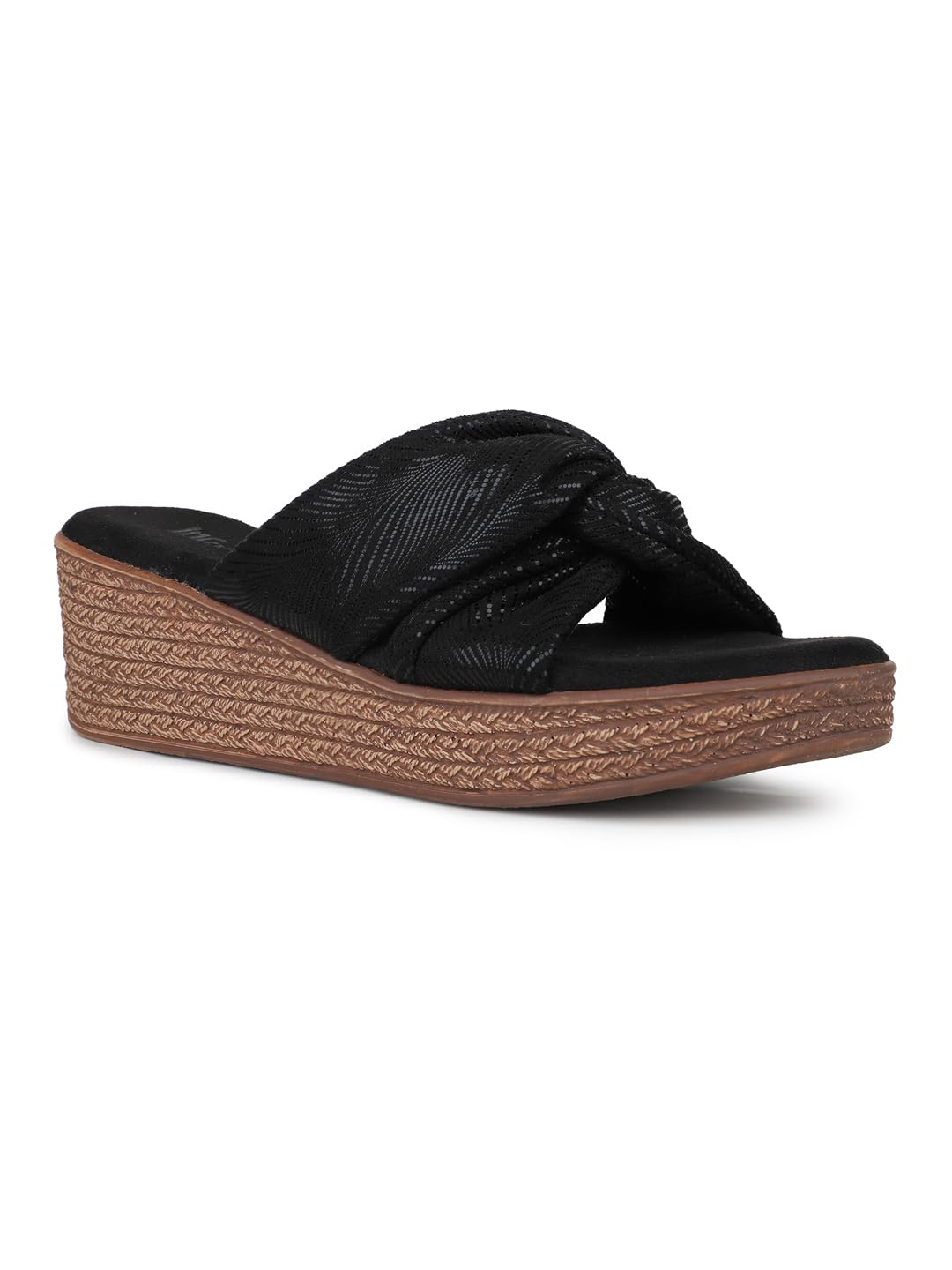 inc.5 Womens Women Black Printed Round Toe Wedges Mules Wedge Sandal-picture-50