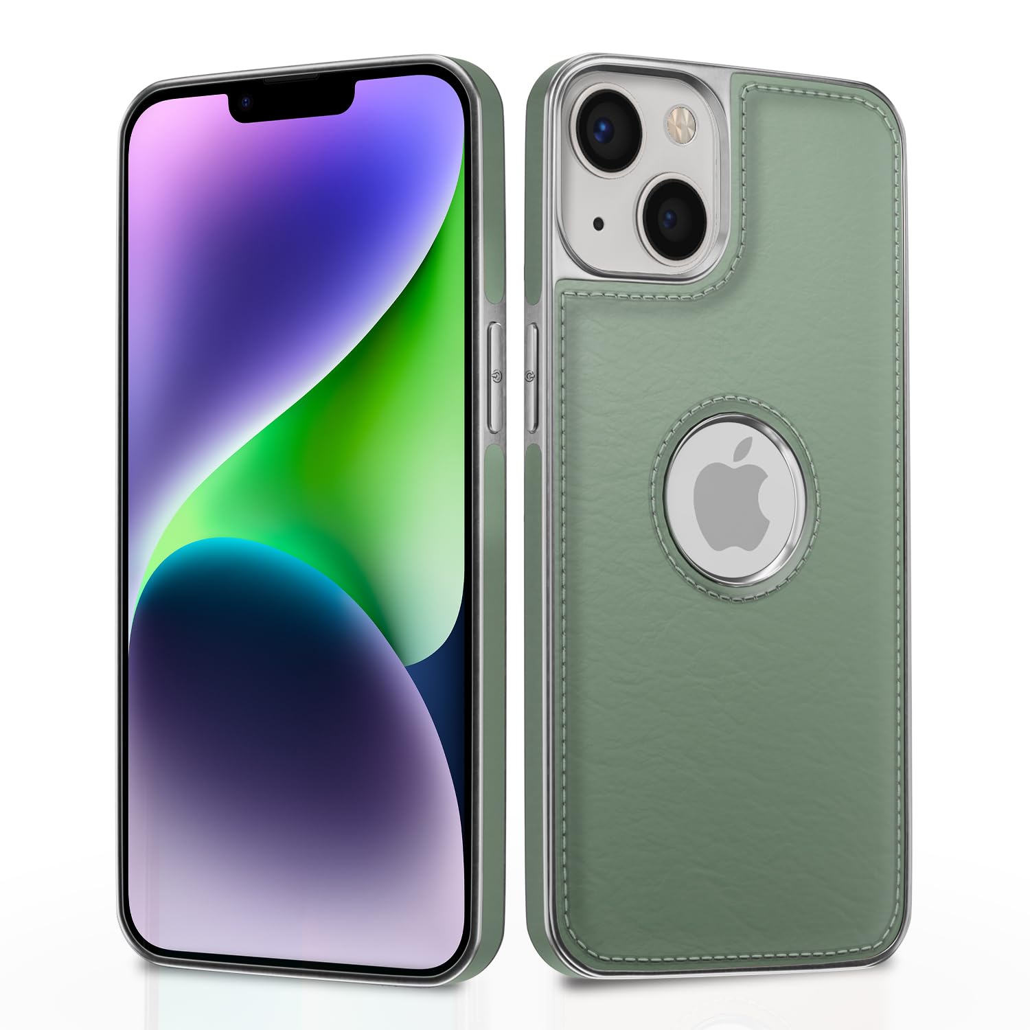 Pikkme Chrome Leather Back Cover | Flexible Pu Leather | Full Camera Protection | Silver Electroplated Chrome | Bumper Case for iPhone 14 Plus (Chrome Green) (B0CD42SVYX) Amazon Price History, Amazon Price Tracker