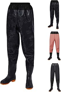 Overol impermeable para hombre, vadeadores de cadera de goma para hombre, pantalones de caza con cintura elástica con botas, diseño floral, ropa de trabajo, transpirable, pantalones de caza, pesca