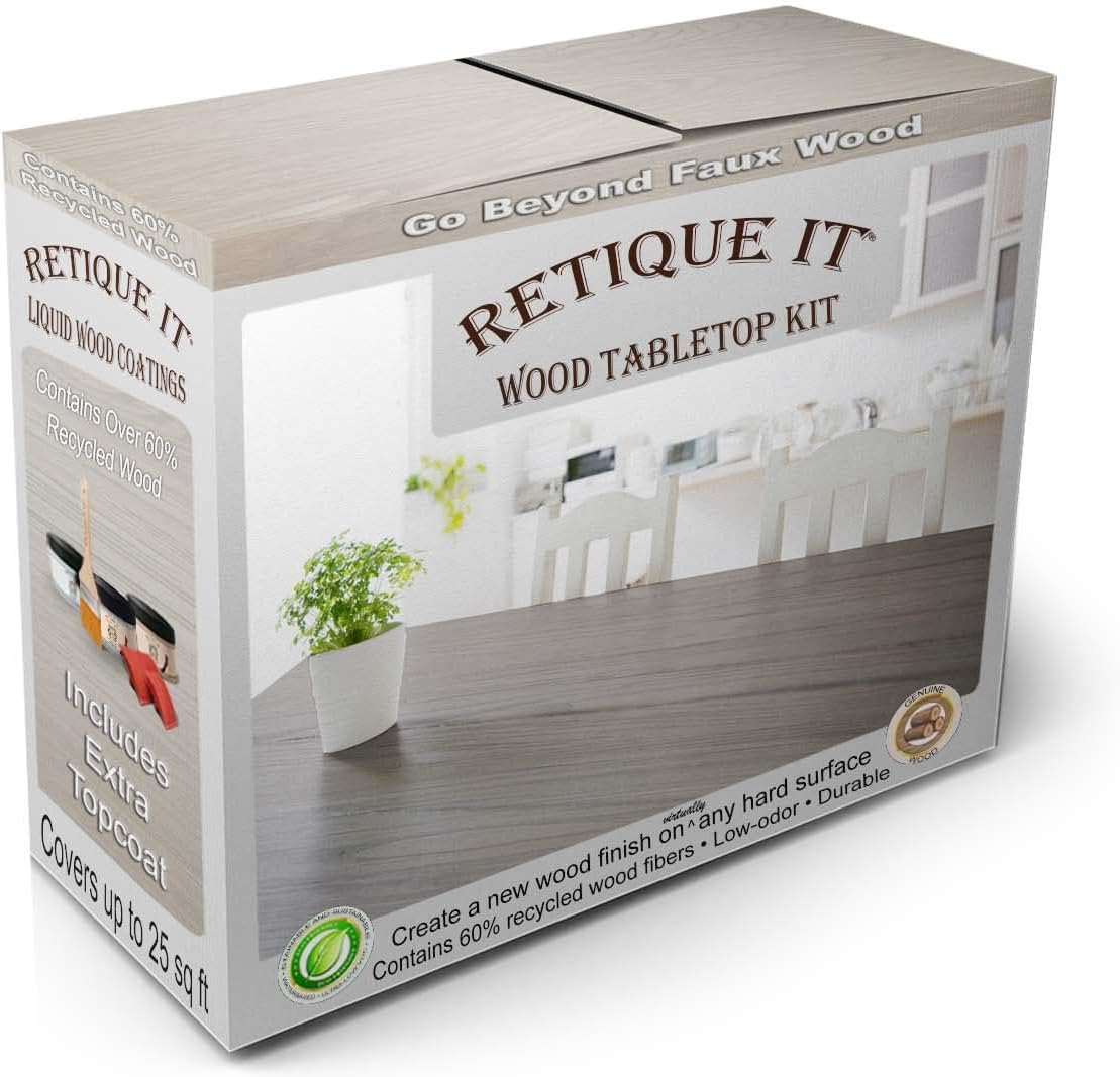 Wood Finish Tabletop Kit GO Beyond Faux Wood with Paintable Liquid
