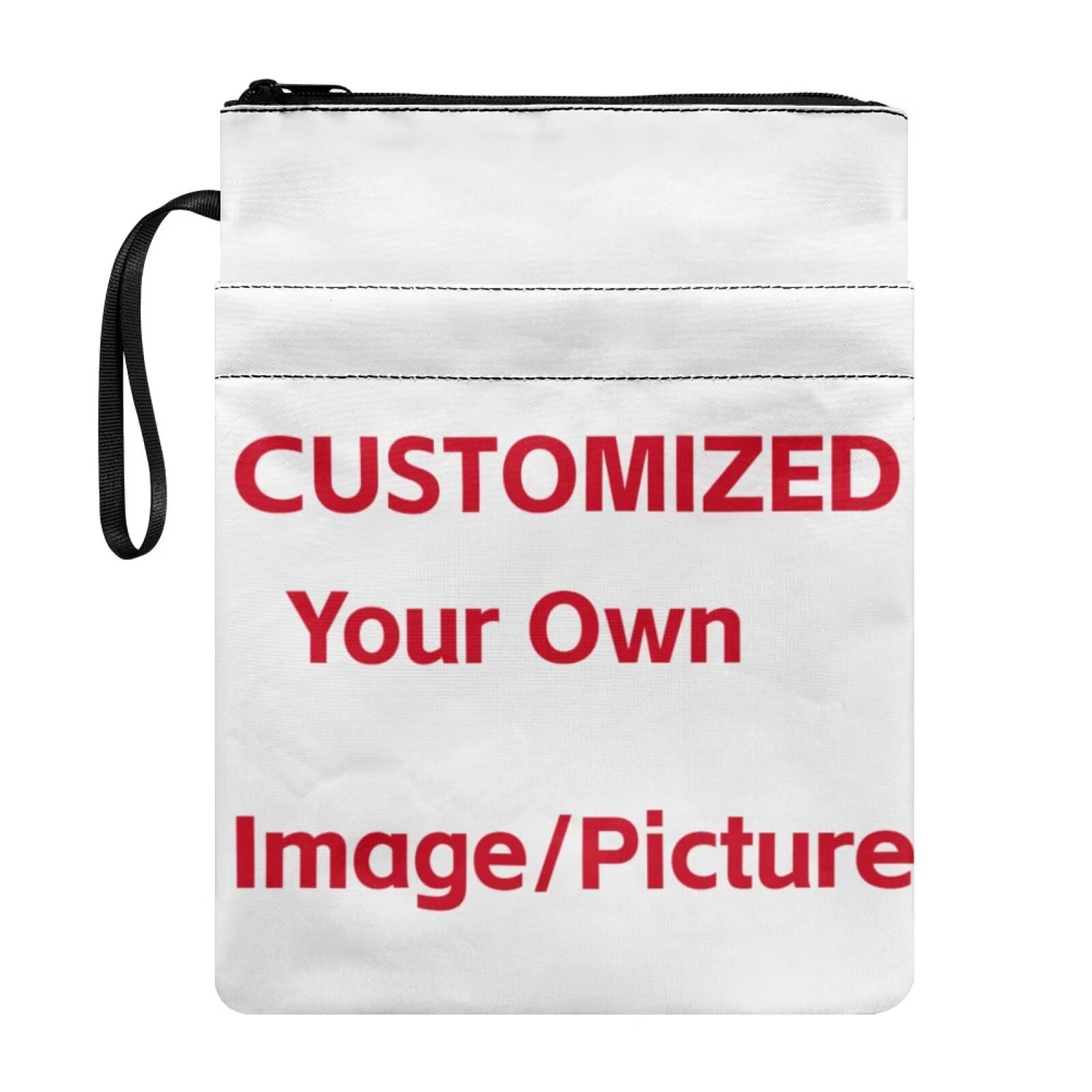 Custom Your Own Image Personality Book Sleeves Foldable Unique Book Protector with Zipper and Front Pockets for Paperbacks — image 1