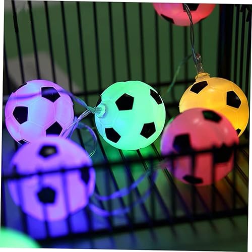 Miniatura 8 de FONDOTIN Cadena de luces de fútbol para niños, mini luces de hadas de Navidad, decoraciones al aire libre, luces de hadas de fútbol, novedad,