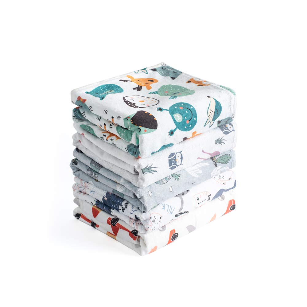 Unisex Lightweight Minky Baby Blanket - Super Soft Plush, Newborn & Toddler, 30x40, Gender Neutral Dot Backing