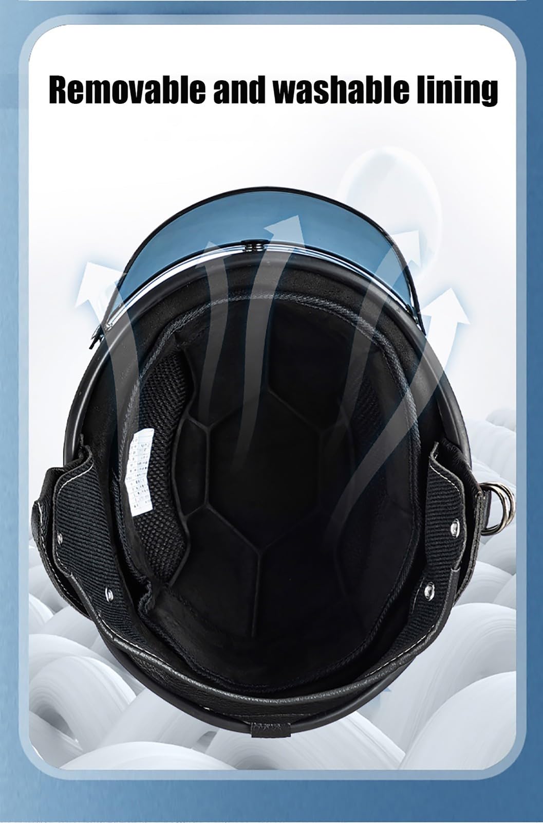 Casco Moto Aperto Casco Retro Moto Mezzo Casco per Uomo E Donna Certificato Ece Unisex per Bici Scooter, B, L=57-59CM