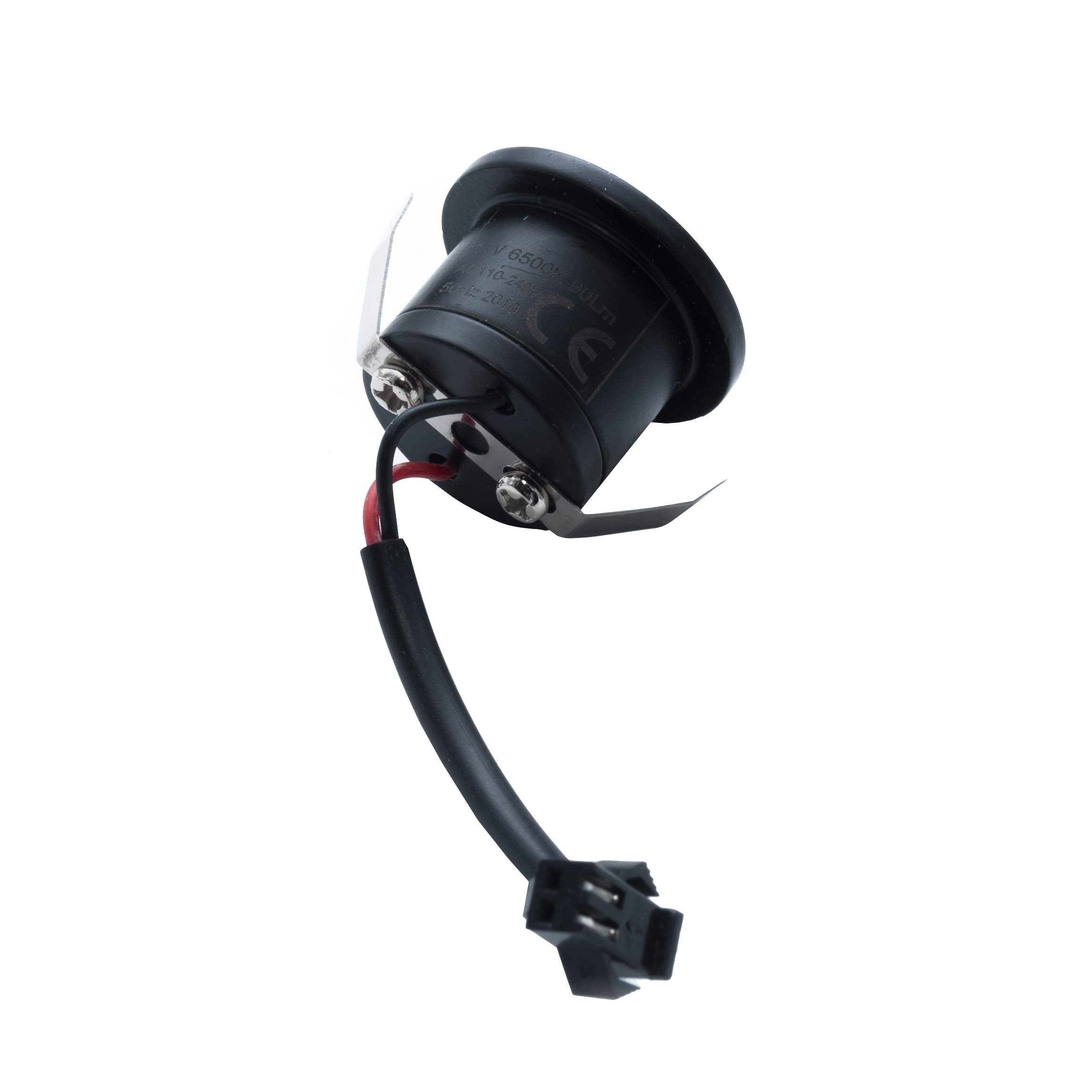 Foco LED mini spot negro 1 W empotrable redondo 28 mm luces escaleras escalones estantes 230 V