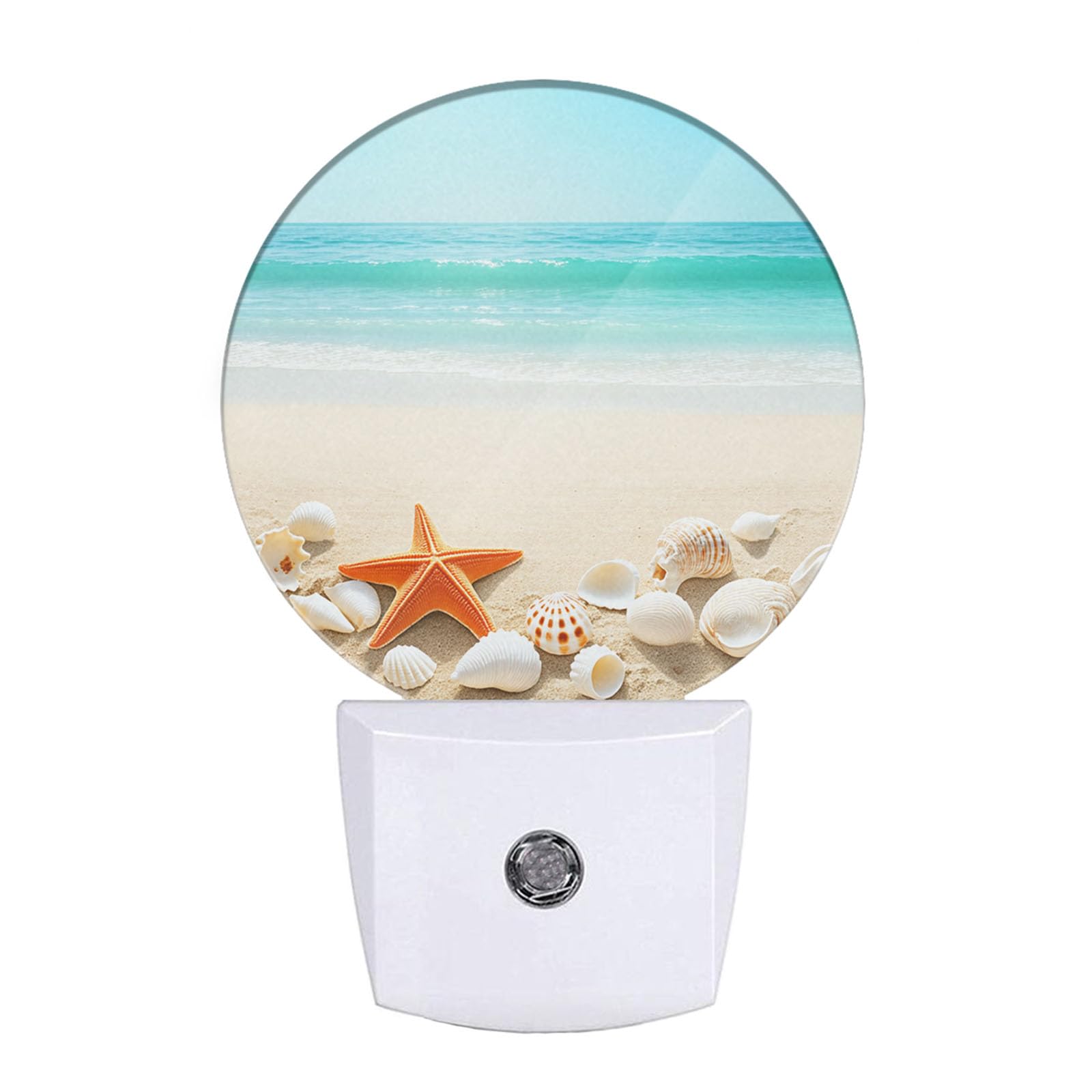 Uanvaha Starfish Seashell Night Light Ocean Seashore Beach Coastal Nautical Night Lights Plug into Wall for Boys Girls, Plug-in Nightlight 0.5W LED