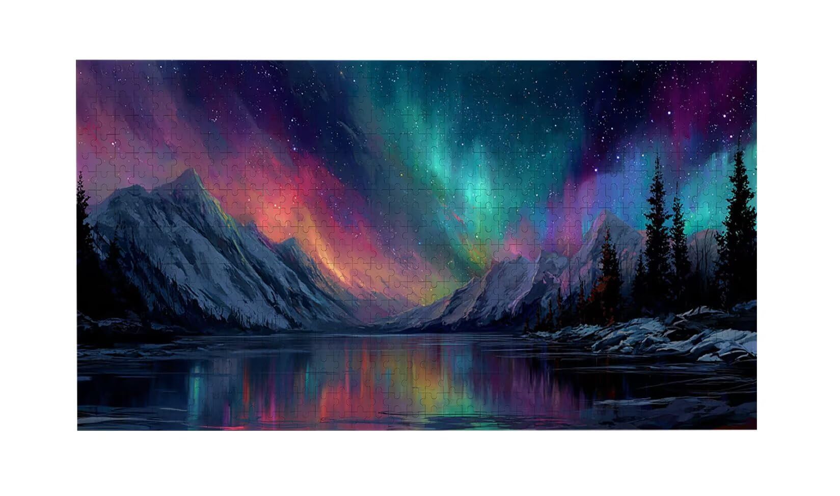 Puzzle para Adultos 1692 Piezas, Lago Aurora Puzzle, Difícil, Desafiante, Rompecabezas Encajan Perfectamente, Letras en la Parte Posterior, sin Polvo, Regalo para Personas Mayores (179x31cm) v-542