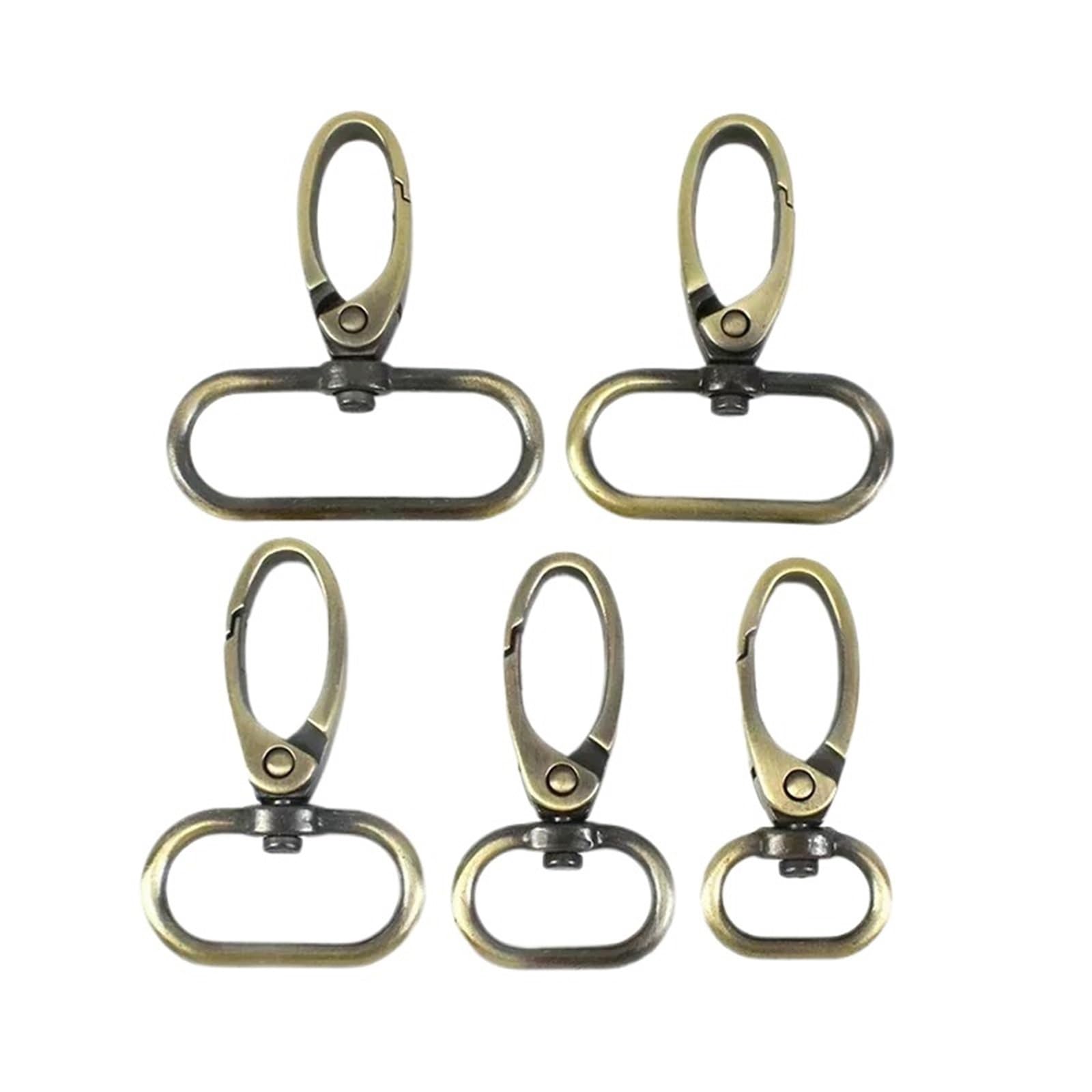 Cigpklo Brass Swivel Snap Hooks 10Pcs 13-38Mm Metal Buckles Bag Strap Swivel Lobster Clasp Keychain Carabiner Clips Handbags Snap Hook Bags(,38Mm-10Pcs)