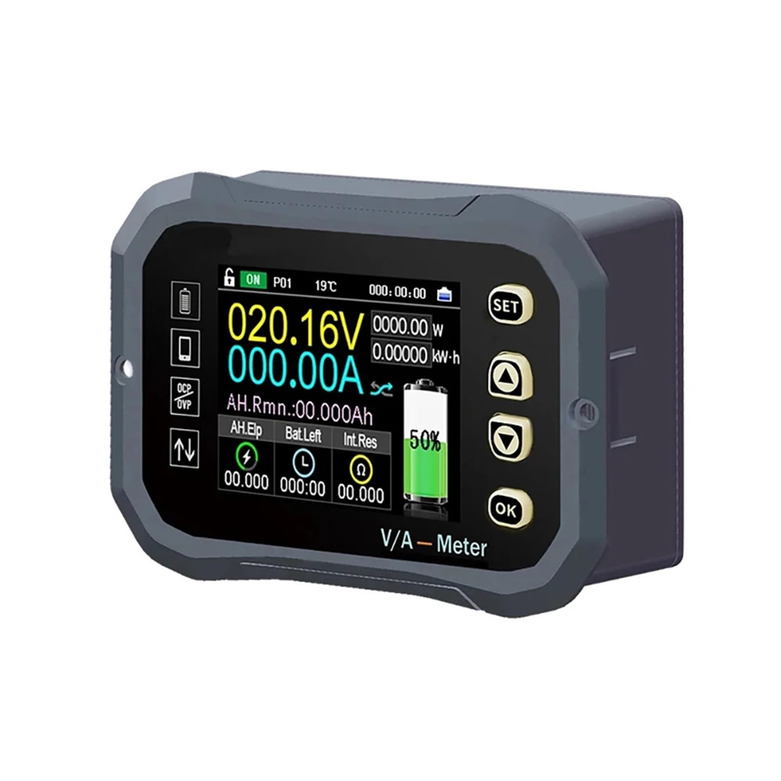 Elektroniczny tester obciążenia, Tester baterii Monitor Bluetooth Napięcie, prąd V/A Wskaźnik pojemności akumulatora w kulombowskim mierniku(100A)