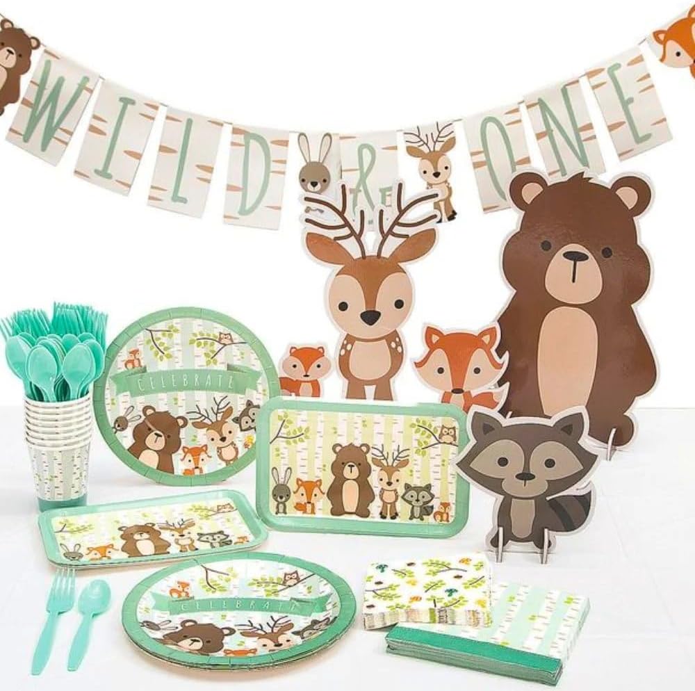Fun Express Woodland Party Stand UPS Set of 3 - Party Decor - VBS Vacation Bible School Supplies/Decor - 3 Pieces