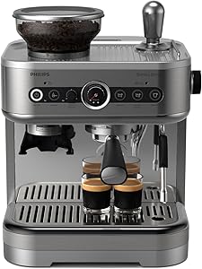 Philips Barista Brew Espresso Machine – Intuitive Guidance. Calibrated Tamping. Elegant Design. 280g Dual Bean Container w…