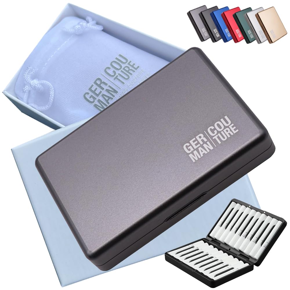 GCPremium Extra Class Case Compatible with Iqos 3 Heets - Duo Iluma One Terea - Heetcase Cigarette Case/Accessory Slim Aluminum, anthracite