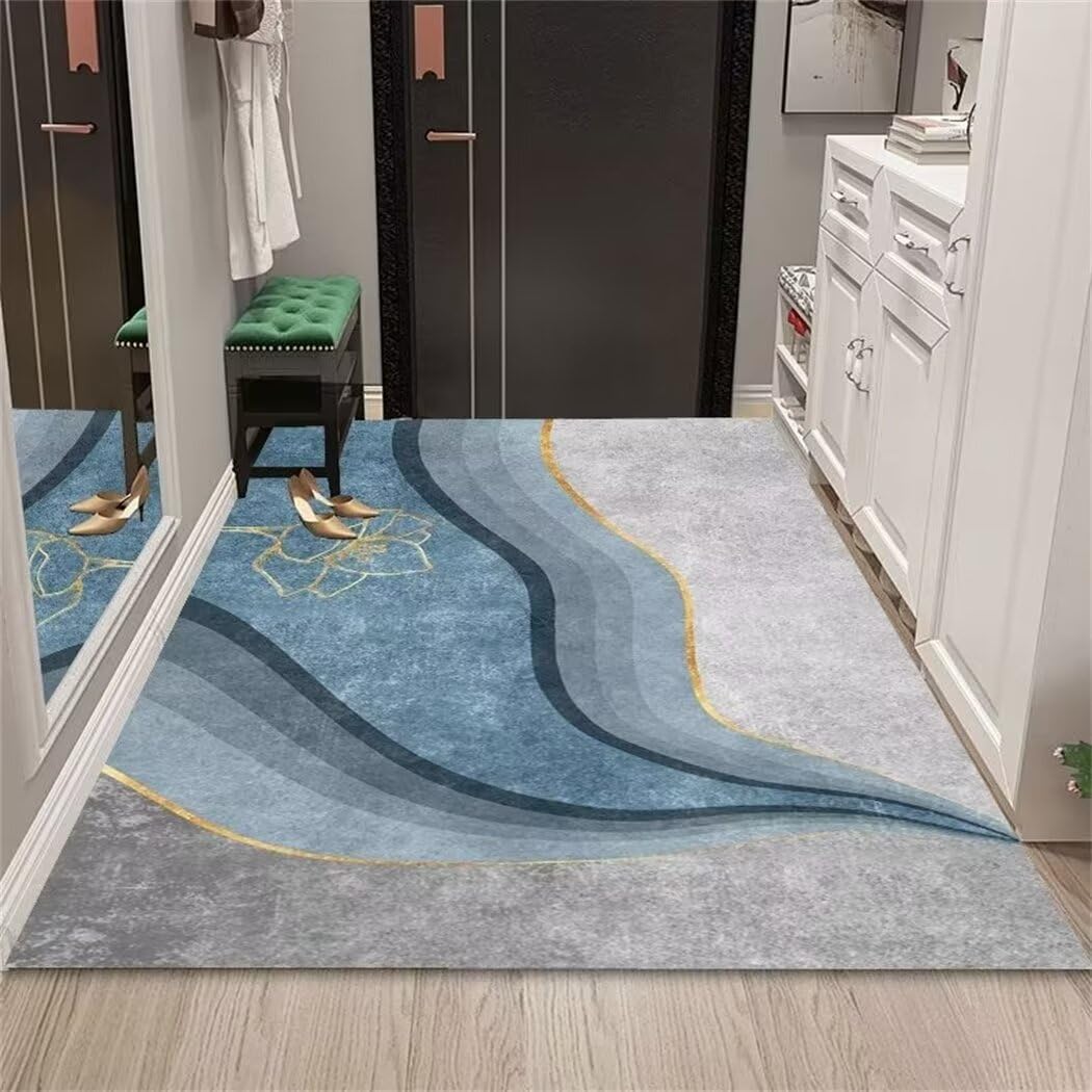 Tapis de sol bébé anti-glisse et anti-tache bleu 80x120 pour sol sécurisé