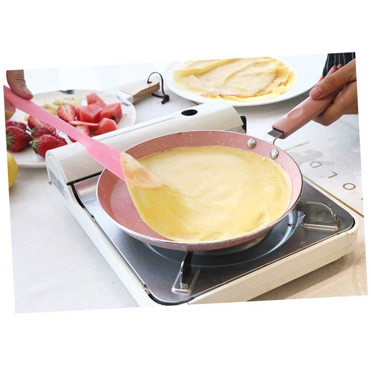 TOPBATHY Padella in Alluminio Professionale Antiaderente per Induzione Pratica Padella per Frittata e Pancake Utile Gadget da Cucina Colore Rosa