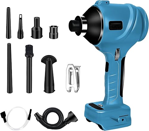Miniatura 7 de HUICCN Soplador de polvo inalámbrico para batería Dewalt de 20 V, soplador de hojas de mano sin escobillas, plumero de aire comprimido 447 MPH para