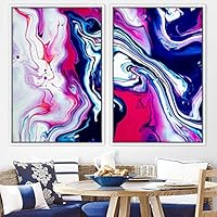 2 Piece Framed Canvas Wall Art Surface Fluids Canvas Prints Home Artwork Decoration for Living Room,Bedroom - 16