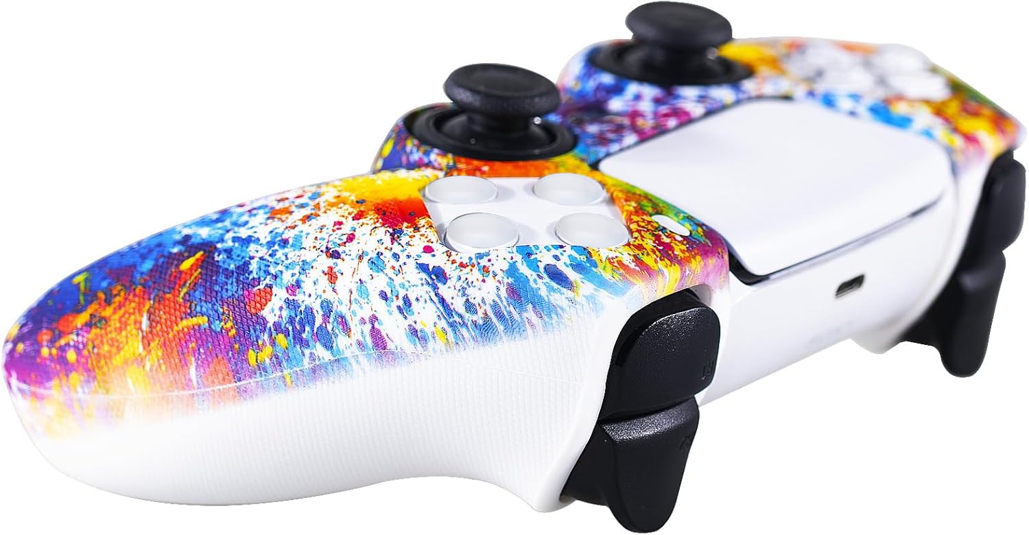 YoRHa Silikonhülle für PS5-Controller (Malerei) mit 8 Pro Daumengriffen, 2 Stück