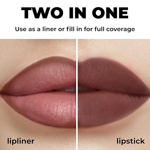 Miniatura 5 de Lamel Lápiz delineador de labios de gel mate, textura ligera y cremosa, afilable, de larga duración y resistente al agua, acabado altamente