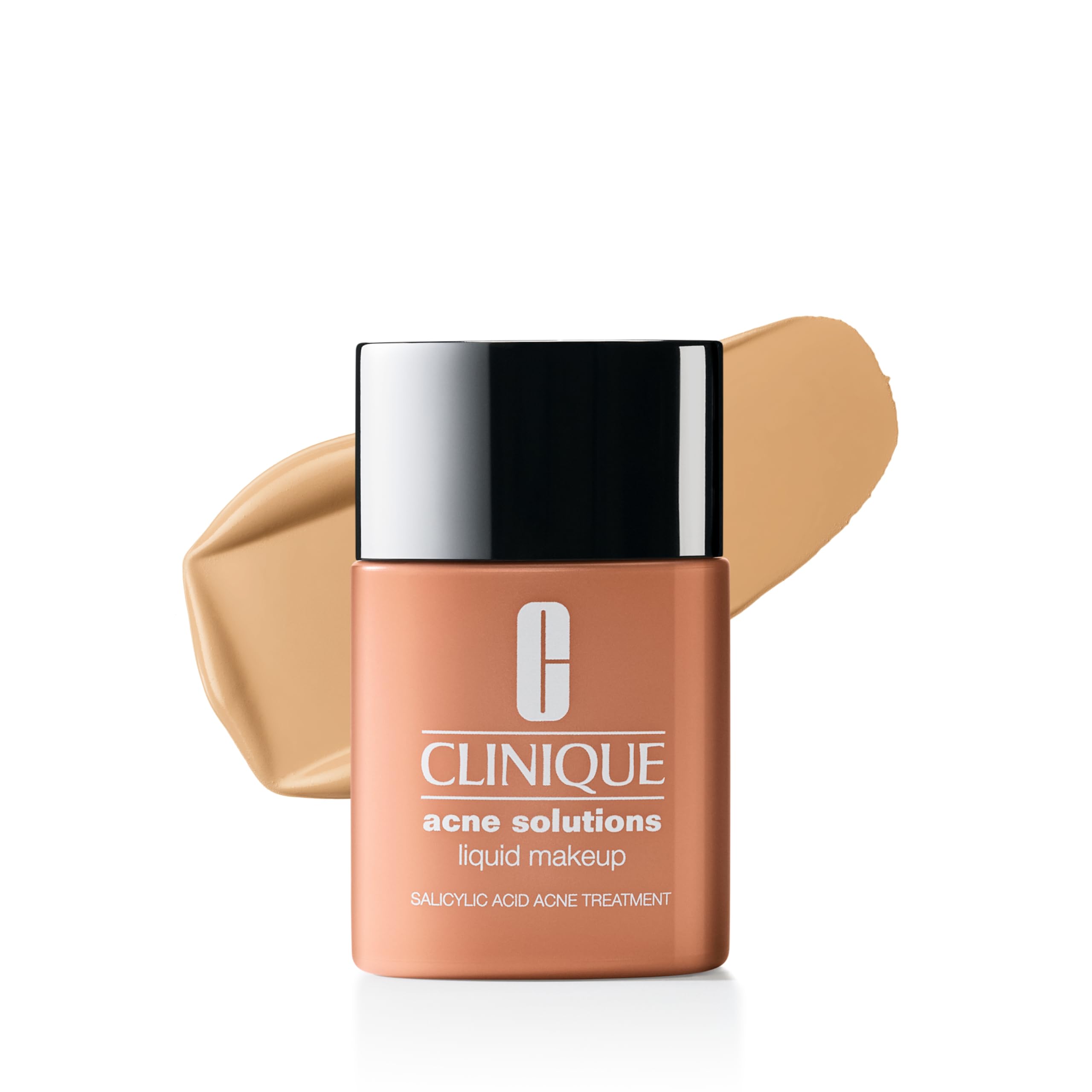 Clinique Acne Solutions Liquid Foundation Makeup With Salicylic Acid For Dry Combination to Oily Skin Types | Medium Coverage, Natural Matte Finish, Honey, 1.0 Fl Oz
