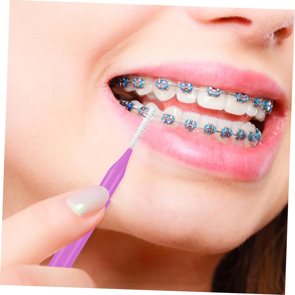 250piezas Cepillos Interdentales Para Limpieza Herramienta Portátil De Cepillo De Dientes Para Usar Brackets Naranja Azul Verde Rosa