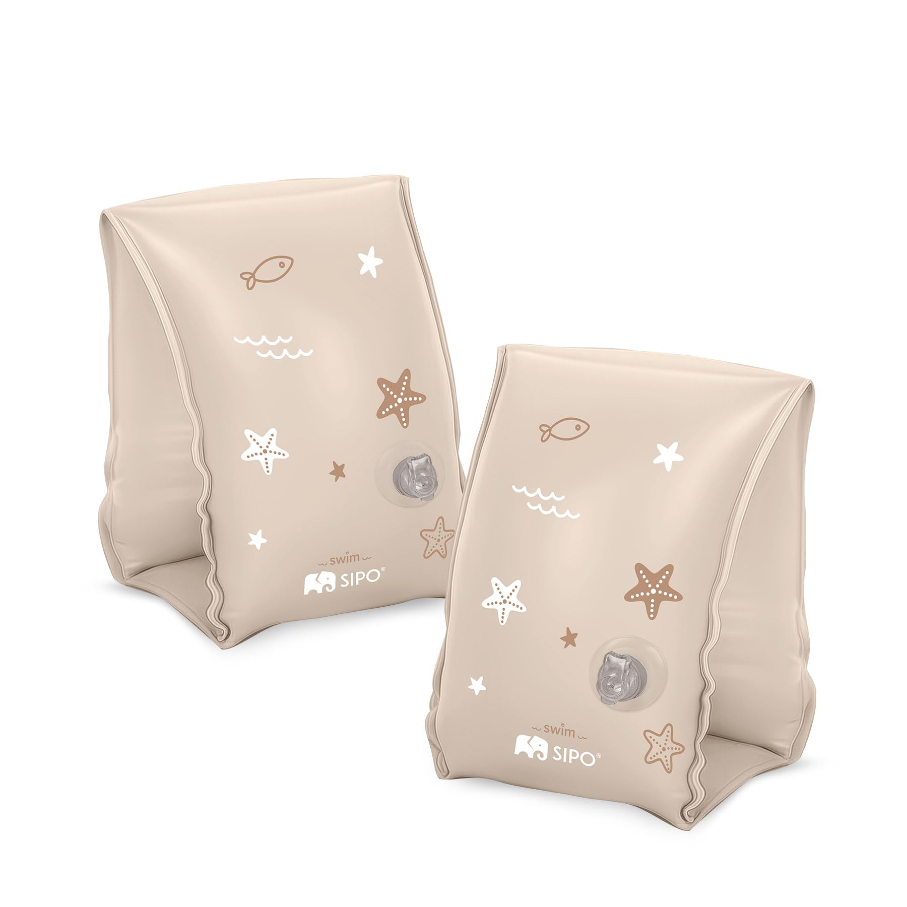 SIPO Bouée rose pour enfants de 3 à 6 ans - Aide à la natation gonflable pour apprendre à nager - 15-30 kg - Pour les vacances à la piscine, les vacances et le plaisir aquatique (beige)