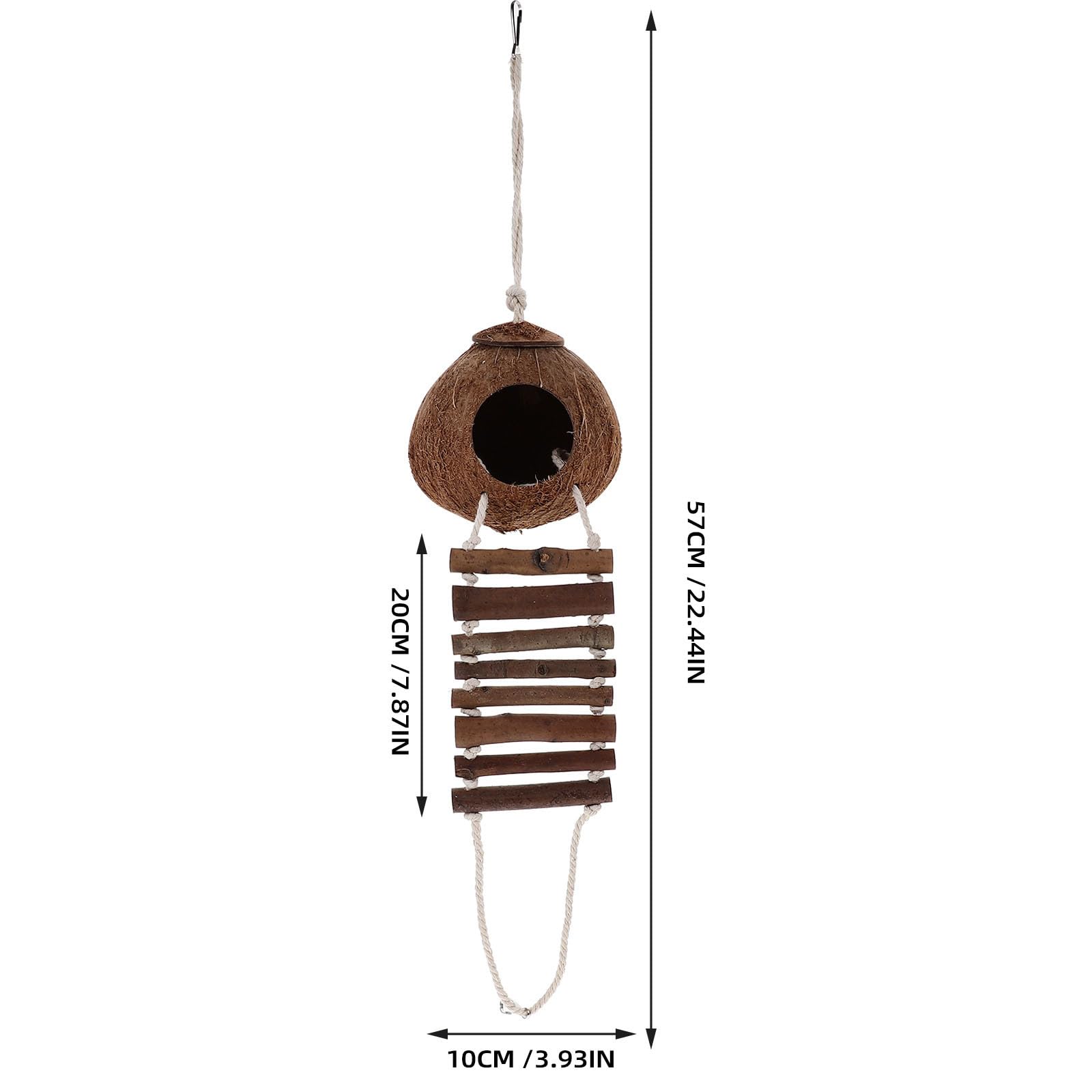 HEMOTON Refugio para Cangrejo Ermitaño de Madera Natural con Escalera, Escondite Rústico para Terrarios, Accesorio Decorativo para Reptiles, Suministros para Hábitat de Crustáceos