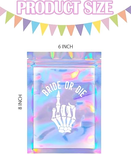 Miniatura 2 de TyM - Bolsas de kit de resaca impresas para novias o troqueladas (6 x 8 pulgadas), 10 unidades de suministros de despedida de soltera para fiesta de