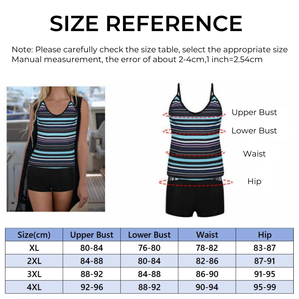 Costume da bagno da donna, due pezzi, tankini, top con pantaloncini, costume da bagno imbottito a vita bassa, costume da bagno sportivo, colore sfumato