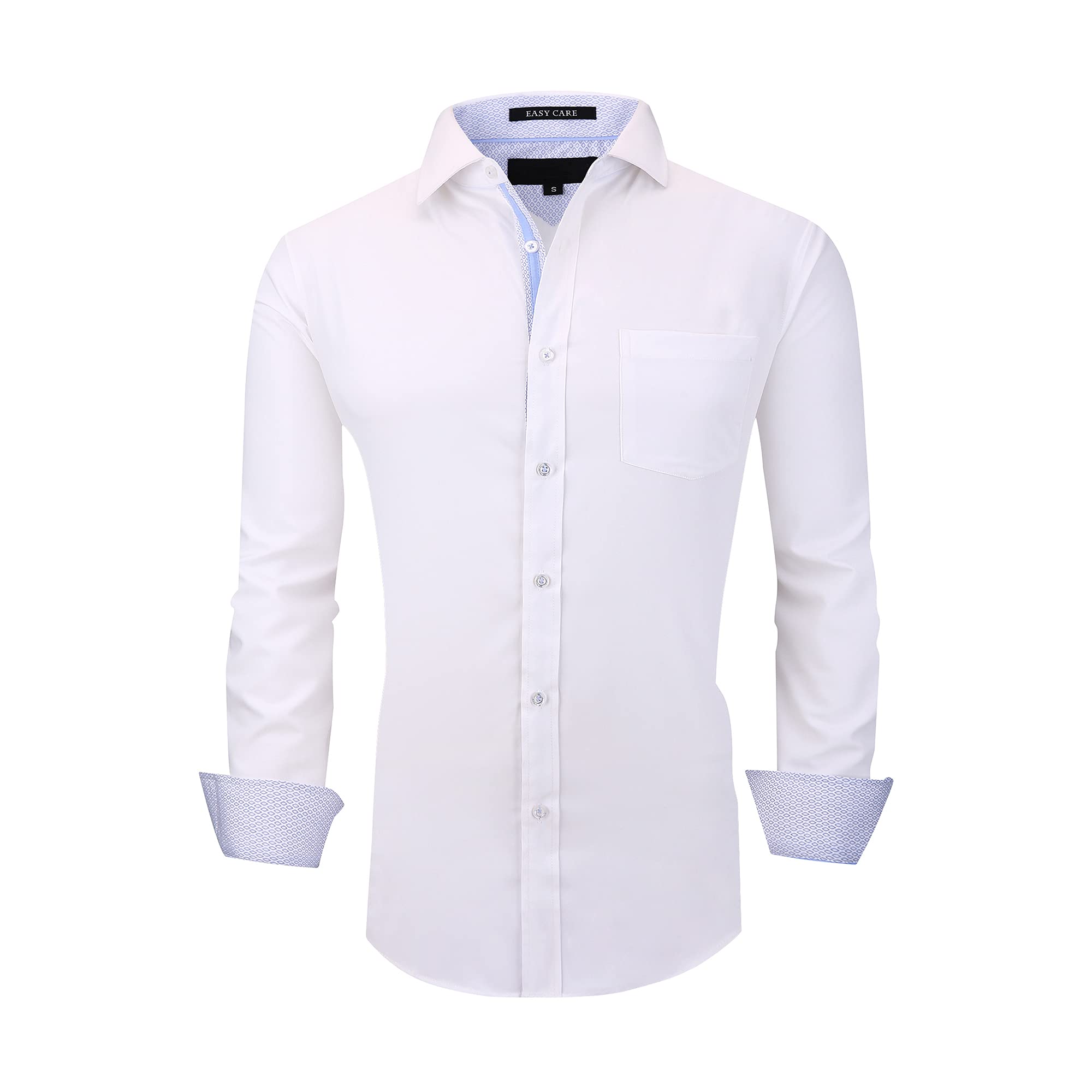 Buy Mens Long Sleeve Casual Button Down Shirts,Easy Care Bamboo Dress