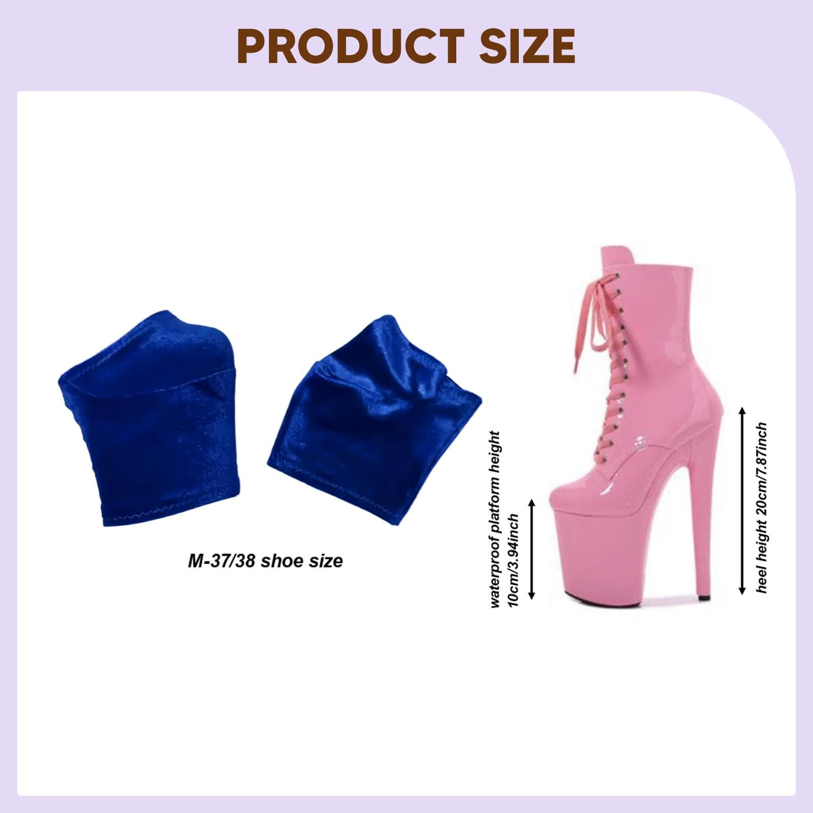 2 Pezzi Copriscarpe in Velluto Resistenti All'usura, Protezioni per Scarpe Da Spogliarellista, Antigraffio, Antiscivolo, Adatti per L'uso, Blue M