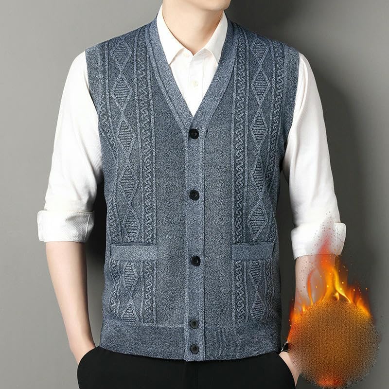 Pull sans manches homme en tricot épais chaud doux pour l'automne