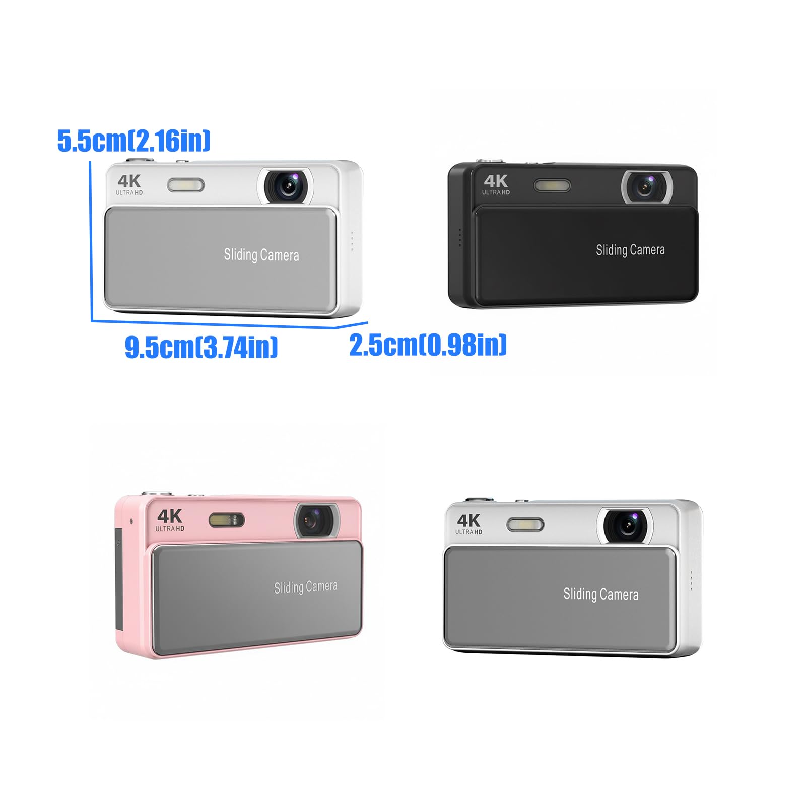 Risoluzione 4K Fotocamera Digitale con Zoom Ottica 16X e Slide Cover Design per Immagini 4K Fotocamera Da Viaggio Full Resolution
